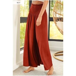 Bibi Solid Stretchy High Waist Wide leg Lounge Palazzo Pants